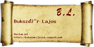 Bukszár Lajos névjegykártya